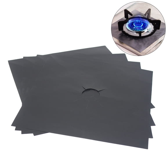 LIFKOME 4Pcs Black Gas Hob Sheets for Homeowners in Kitchen 10.6 x 10.6in