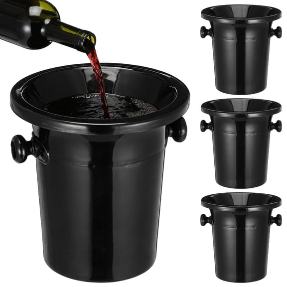 LIFKOME Set of 4 Black Wine Dump Buckets - , Bar Accessories for Efficient Wine Service