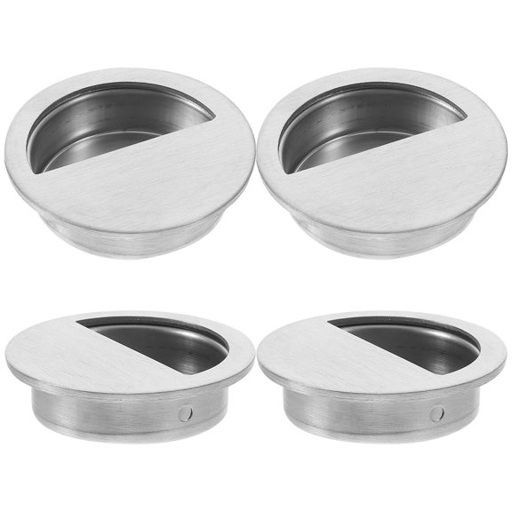 LIFKOME 4-Pack Invisible Flush Mount Closet Door Handles, Stainless Steel Inset Handles with Plated