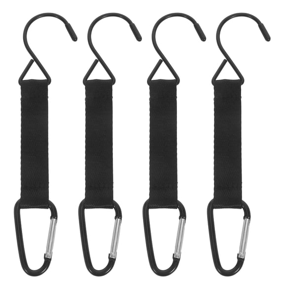 LIFKOME Camping Carabiner Clips Multifunctional Nonslip Black for Sports 4Pcs