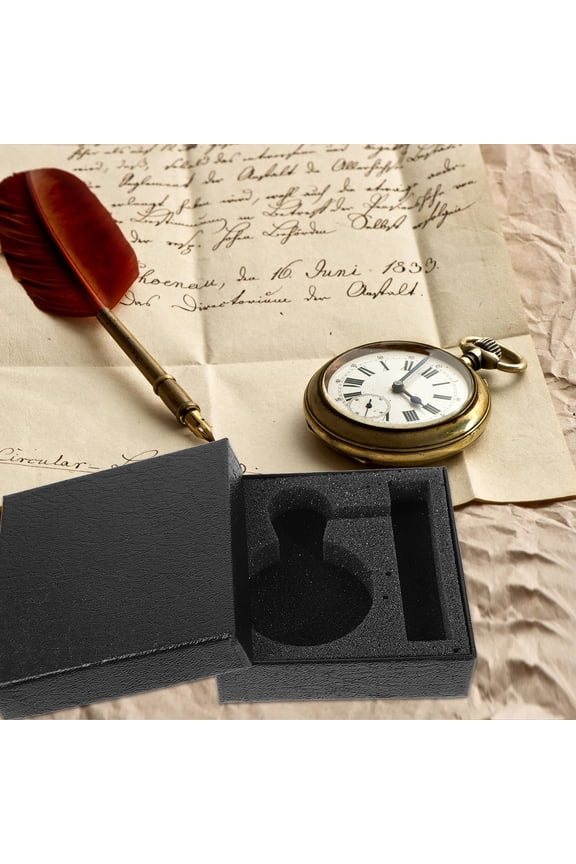 4Pcs Pocket Watch Display Box Black with Removable Cushion Suitable for Dressing Table Use