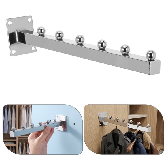 LIFKOME 4Pcs Wall Mount Clothes Display Hooks Plated Silver Metal Waterfall Hanger for Efficient Space Maximization