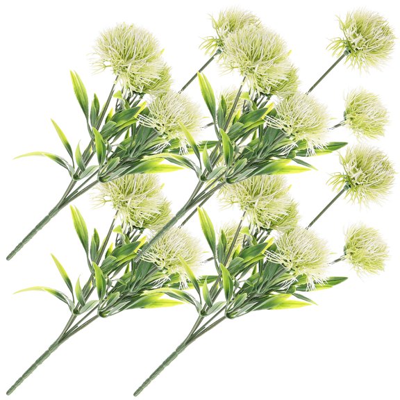 LIFKOME 4Pcs White Dandelion Decor Plastic Round Home Decor for Garden