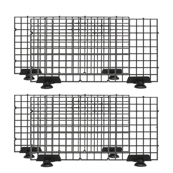 LIFKOME 4Sets Aquarium Partition Divider Boards Plastic Grid Fish Tank Separator Black Durable for Easy Installation