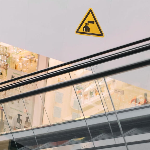 LIFKOME 4pcs Caution Watch Your Head Sign Self Adhesive Safety Warning Decals for Low Ceiling Prevent Head Collision