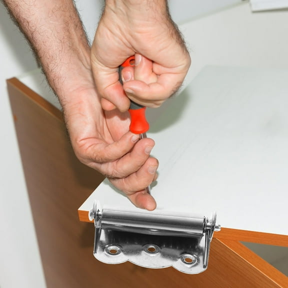 LIFKOME 4pcs Stainless Steel Auto-Reset Spring Butterfly Hinge with Screws 3.14x2.4 inch Flat Sand Door Screen Reset Hinge for Wooden Door Screen Door Cabinet Jewelry Case