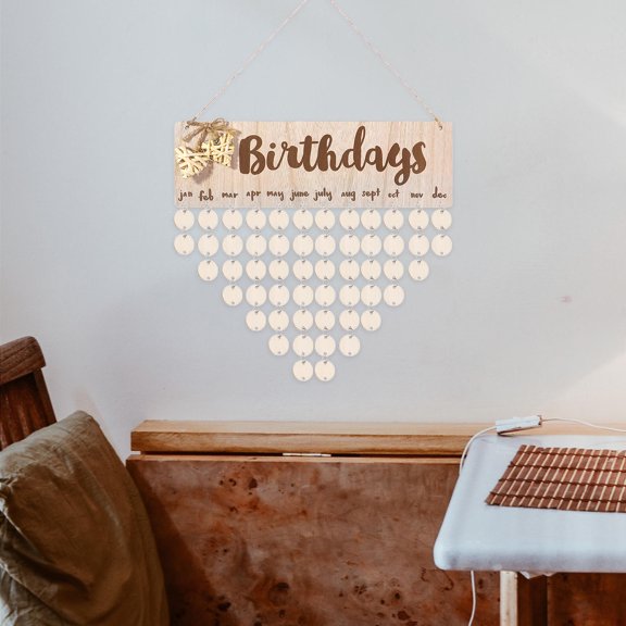 LIFKOME 50-Pcs Decorative Calendar Wood Sign Blank Round for Craft Making Parents