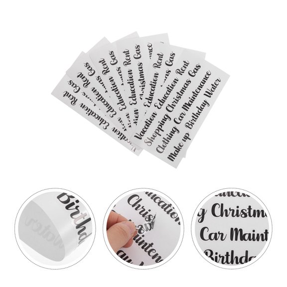 LIFKOME 50Pcs Finance Planner Sticker Set Black Self Adhesive for Cash Budget and Expense Tracking