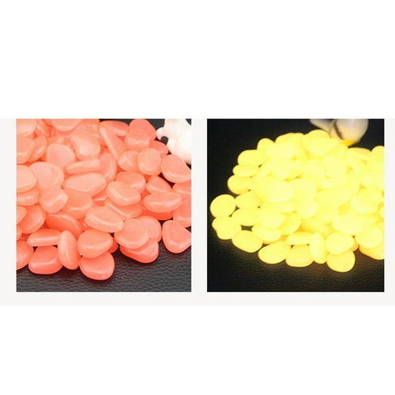 LIFKOME 50Pcs Luminous Cobblestones Assorted Color Glow in the 3.9*1.2in