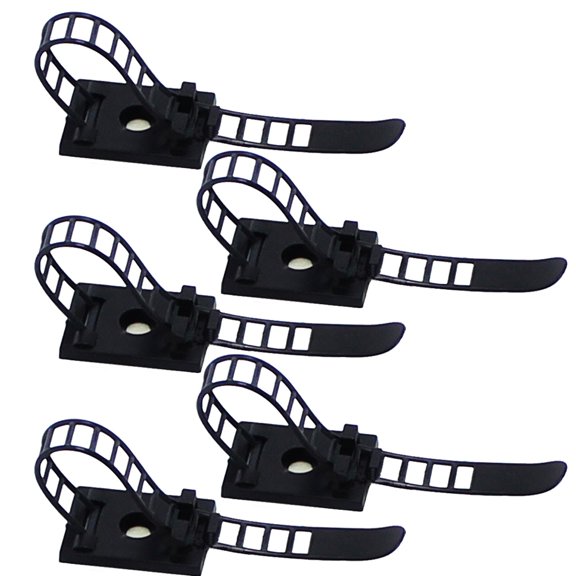 LIFKOME 50Pcs Sticky Cable Clips Black Rectangular Stable Grip for Adults Wires Home Office Christmas