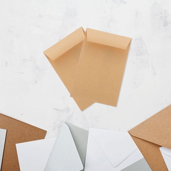 LIFKOME 50pcs Small Brown Envelopes Kraft Paper Mini Envelopes ...