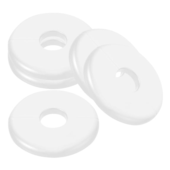 LIFKOME 5Pcs Round White Flange Pipe Cover for Wall Mounted Pipe Cover and Split Wall Flange