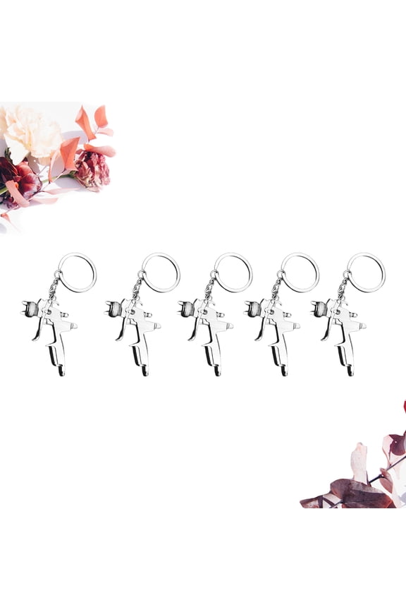 5Pcs Water Gun Keychains Durable Zinc Alloy Key Rings for Backpack Decoration