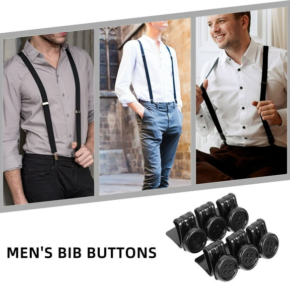 LIFKOME  6 Pcs Suspender Buttons for Men Pants Metal Adjustment Buckle Man