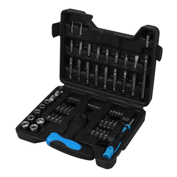 LIFKOME 63Pcs Professional Ratcheting Bit Socket Set with Mixed Bits for Portable Repair and Mechanic Use