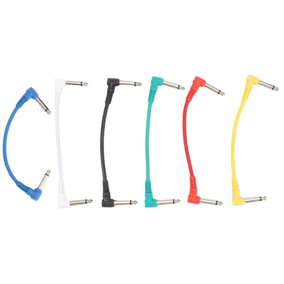 LIFKOME 6Pcs Professional Patch Cables for Electric Guitar and Bass 17X4.5cm
