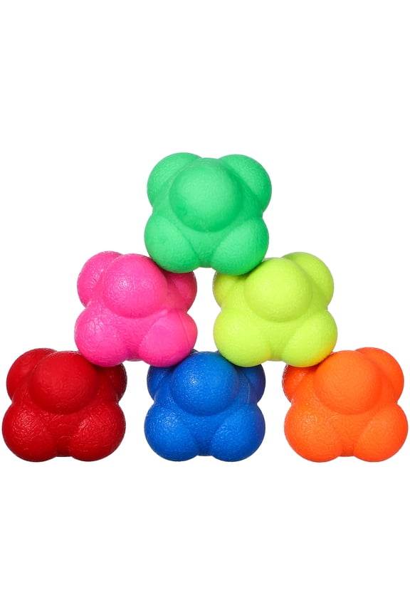 6Pcs TPR Reaction Ball for Hand-Eye Coordination Indoor Training