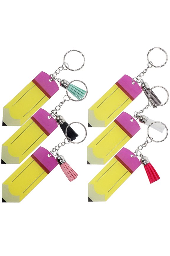 6pcs Teacher Keychains Acrylic Key Chain Decor For Birthday Stylish Design