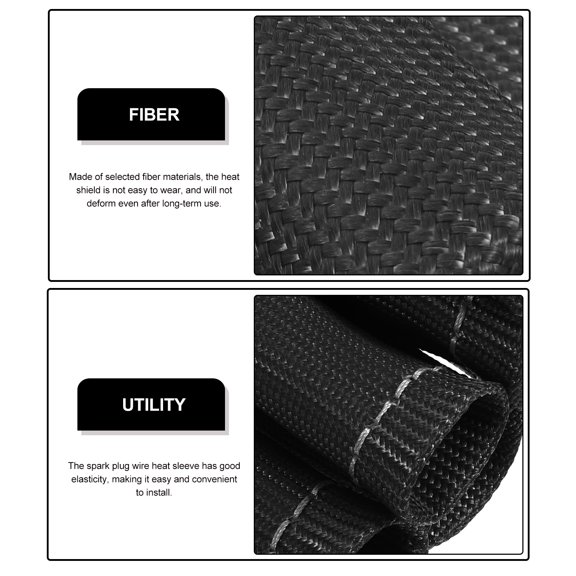 LIFKOME 8Pcs Black Spark Plug Heat Shield Sleeve for Car Use Durable Heat Insulation