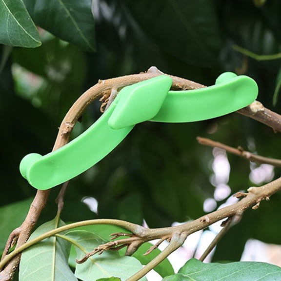 LIFKOME 5Pcs Reusable Plant Stem Training Clips Durable Green Plastic Benders