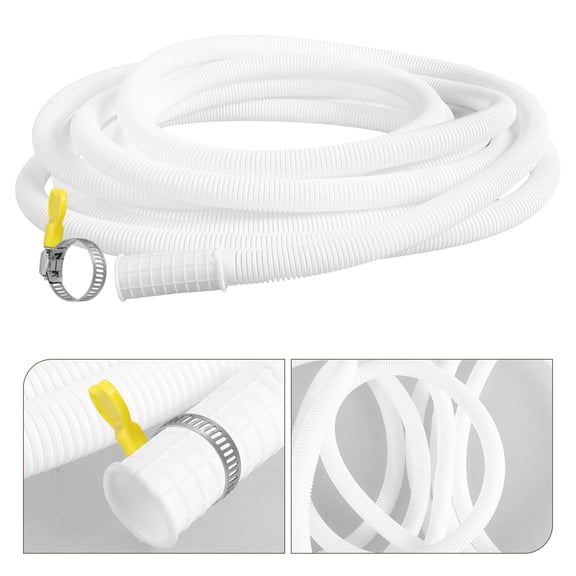 LIFKOME Air Conditioner Drain Hose White Flexible Tubing with Stainless Steel Clamp for Water Drain