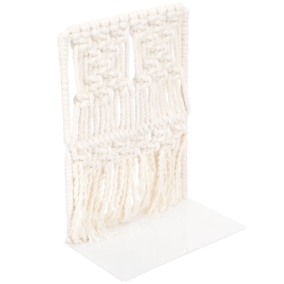 LIFKOME Binder Holder for Desk Decorative Book Rack Natural Small Fabric Office