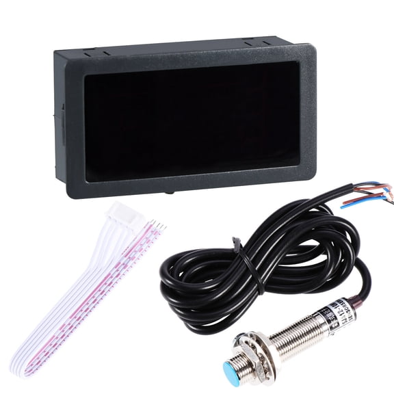 LIFKOME Digital Tachometer Gauge with Bright LED Display for Precise Speed and Measurement, Black