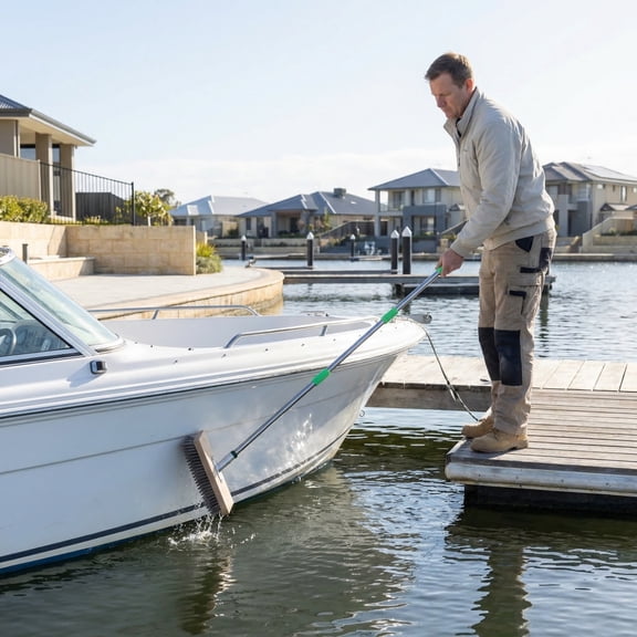 LIFKOME Green Stainless Steel Boat Deck Brush, Heavy Duty, Rust Removal, Comfortable Grip