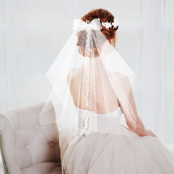 LIFKOME Bride Bachelorette Accessories Bridal Veil White Fabric Versatile Occasion Wear for Women Weddings 1 Pcs