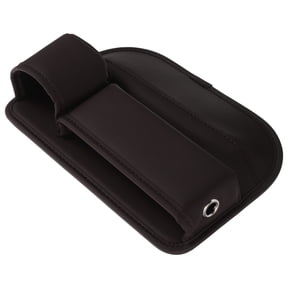 LIFKOME Brown PU Car Seat Storage Box with Cup Holder, 1-Pack Organizer for Drivers, Car Interior Storage Solution