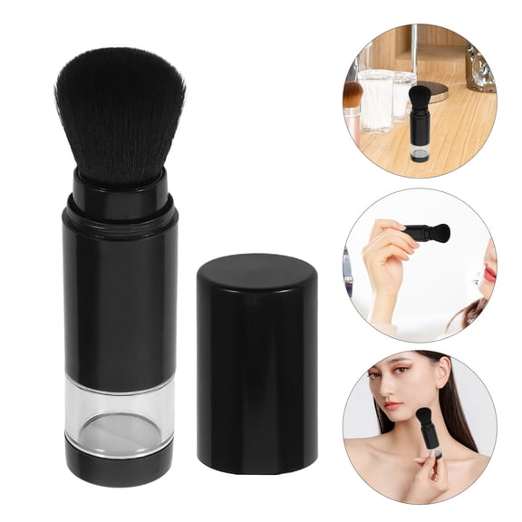 LIFKOME Black Retractable Makeup Brush with Refillable Bottle, Plastic