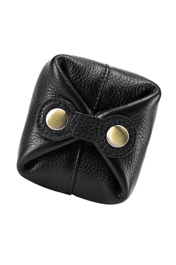 Black PU Purse with Button Closure, Compact and Stylish for Shopping, Work, Travel, and Everyday Use