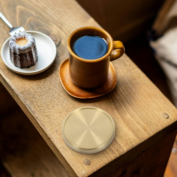 LIFKOME Copper Tea Coaster Vintage Drink Mats Brass Tea Cup Holder Trivets Pot Holder Decorative Centerpiece Coasters for Coffee Table Kitchen Tea Serving