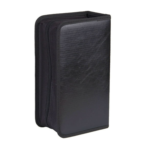 LIFKOME Black CD DVD Storage Bag, Protective Case for 128 Discs, Portable Media Organizer, and Compact Design