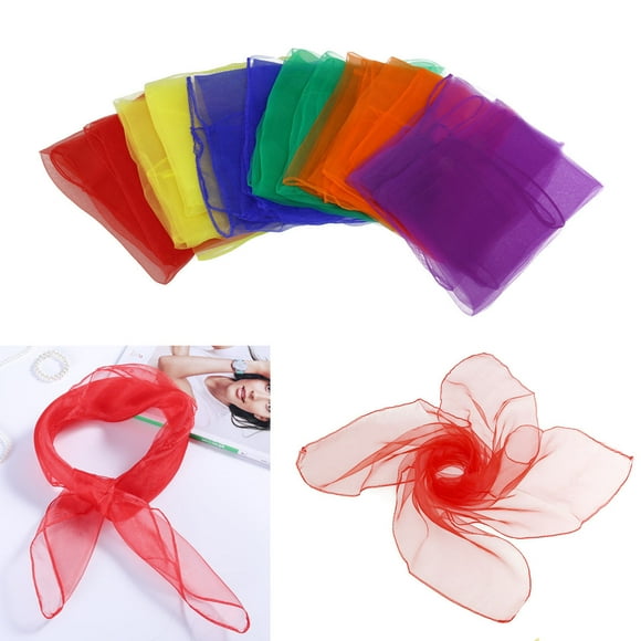 LIFKOME Dance Group Rhythm Scarves 12Pcs Hemmed Square Silk for Outdoor Activities