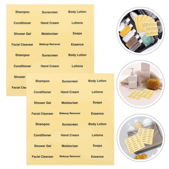 LIFKOME Decorative Light Yellow Bottle Labels for Travel Soap Dispenser 20 Sheets