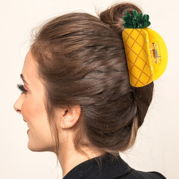 LIFKOME Pineapple Hair Clip Yellow Fruit Design Durable Lightweight Accessories