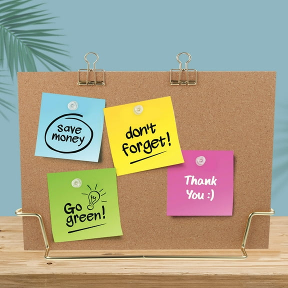 LIFKOME Desk Cork Board With Stand Wooden Framed For Office Use 1Set