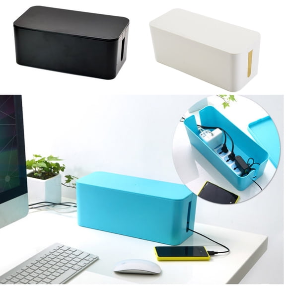 LIFKOME Durable Plastic Power Strip Cover Box White for Power Cord and Cable Management