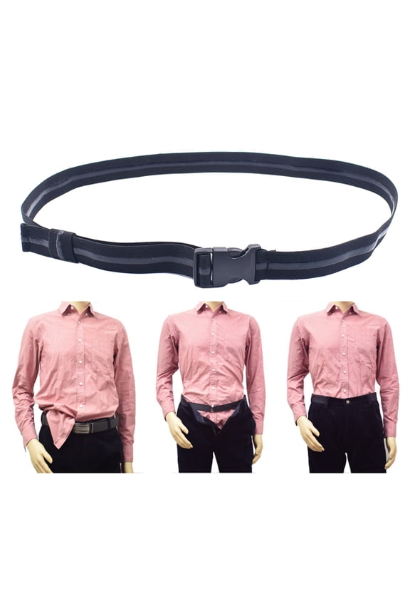 Black Shirt Lock Belt Keeps Clothes Securely in Place Without Damage, Easy to Use and Comfortable Fit