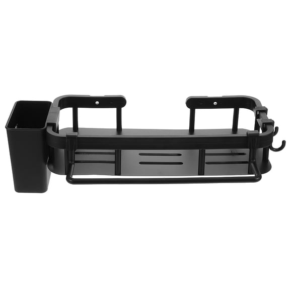 LIFKOME No-drill Bathroom Wall Shelf Black ABS Modern Aesthetic Organizer 1Set