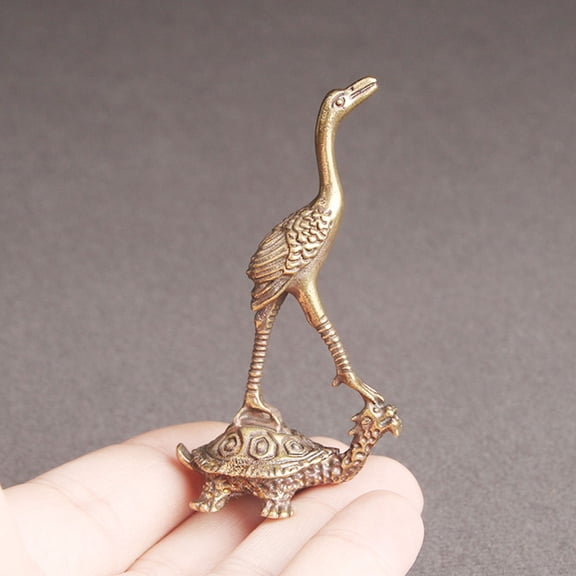 LIFKOME Vintage Brass Turtle Ornament for Home Decor, Traditional Style Decorative , 1 Pack
