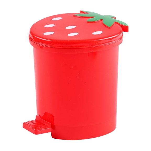 LIFKOME Home Use Red Paper Waste Container Desktop Garbage Can with Lid PP Material