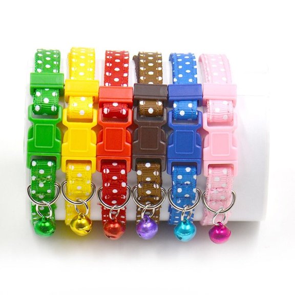 LIFKOME Lightweight Dog Bell Collar for Small Dogs Green Durable Adjustable Plastic Buckle