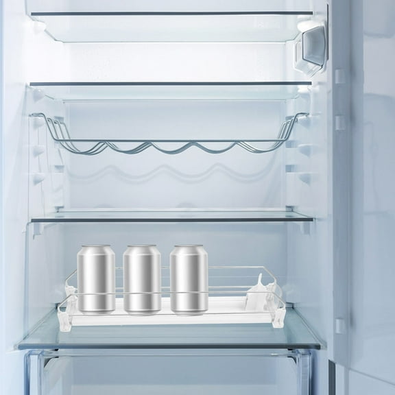 LIFKOME MLINS Soda Can Organizer 1 Set Touchless Drink Pusher Glide Rack for Fridge Beverage Propeller Can Dispenser Refrigerator Organizer