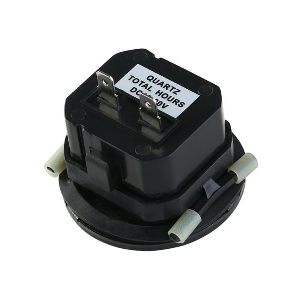 KONTONTY Black Round Quartz Hour Meter Gauge for Marine Boat Engine Durable