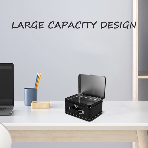 LIFKOME Metal Tinplate Storage Box with Handle for Jewelry, Accessories, and Decorative Desktop Organizer