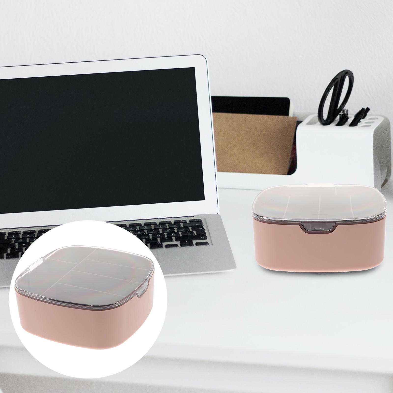 LIFKOME Pink Cable Storage Box with Compartment Design for Easy ...