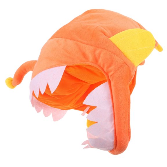 LIFKOME Plush Orange Fish Headpiece Lantern Fish Hat for Costume Parties and Photo Shoots