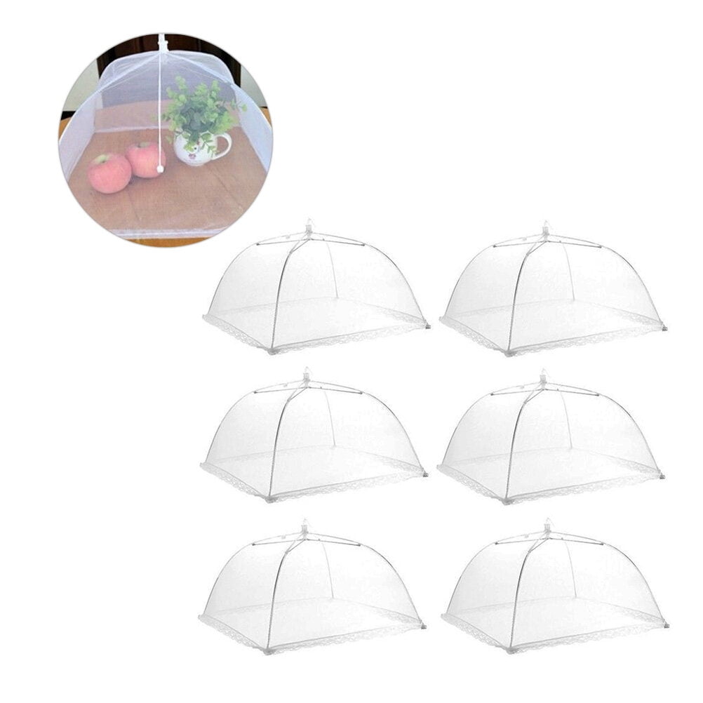 Set Di 4 Coperture Per Alimenti A Rete Pop-Up - Rosa, Quadrate 30x30x25 Cm - Proteggi Cibo Da Insetti E Polvere Per Picnic, Giardino E Barbecue - 2